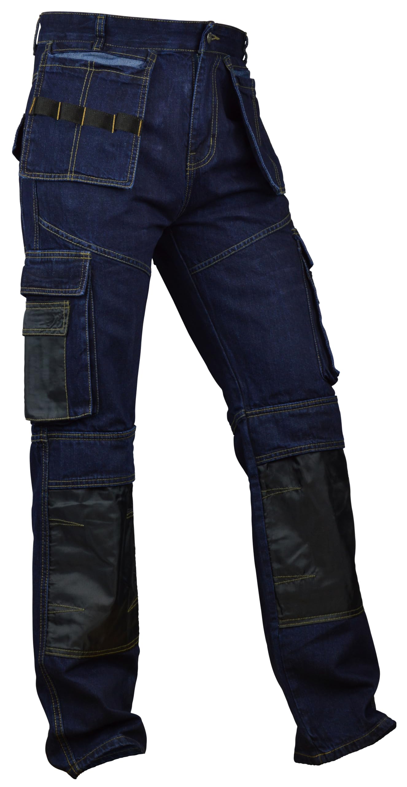 Fashio Mens Denim Workwear Pants Cordura Knee Reinforcement